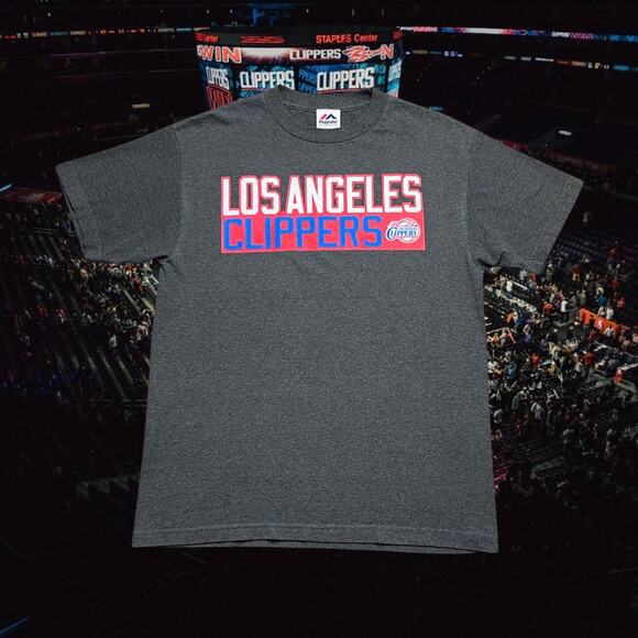 Majestic LA Clippers Chris Paul #3 Dark Gray SS Graphic Tee Mens Size S/M - Picture 2 of 8